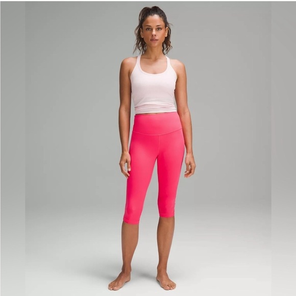 Lululemon Lipgloss Pink Align Crop 17” High Rise Buttery Soft Leggings Sz 6 NWT - Picture 1 of 7